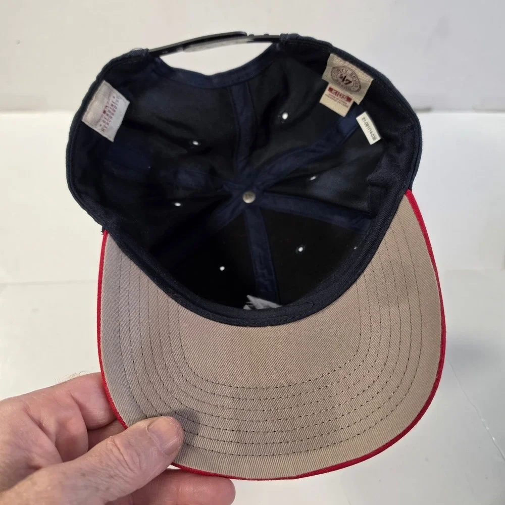 47 Brand Atlanta Braves Kids Snapback Hat Navy Blue Red Baseball Cap MLB Logo